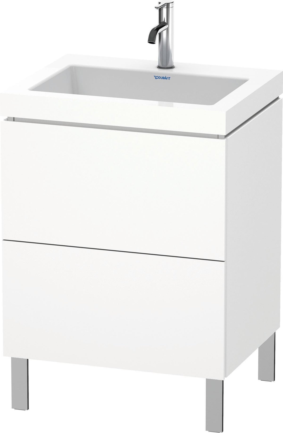 DURAVIT L-Cube c-bonded Waschtischset 698x600x480 mm, weiß matt, 2 Auszüge, 1 Hahnloch