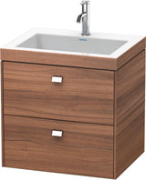 Duravit Brioso c-bonded Waschtischset 613x600x480 mm mit 2 Schubkästen, Chrom/Betongrau Matt