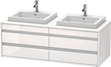 DURAVIT Ketho Waschtischunterbau wandhängend 1400 mm, 4 Schubkästen, weiß matt, 2 Becken