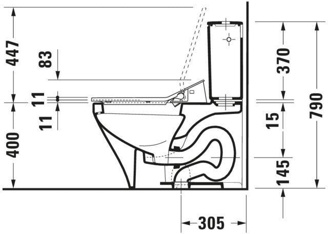 DURAVIT SensoWash Slim Dusch-WC-Sitz für DuraStyle, weiß, mit Fernbedienung & Durchlauferhitzer