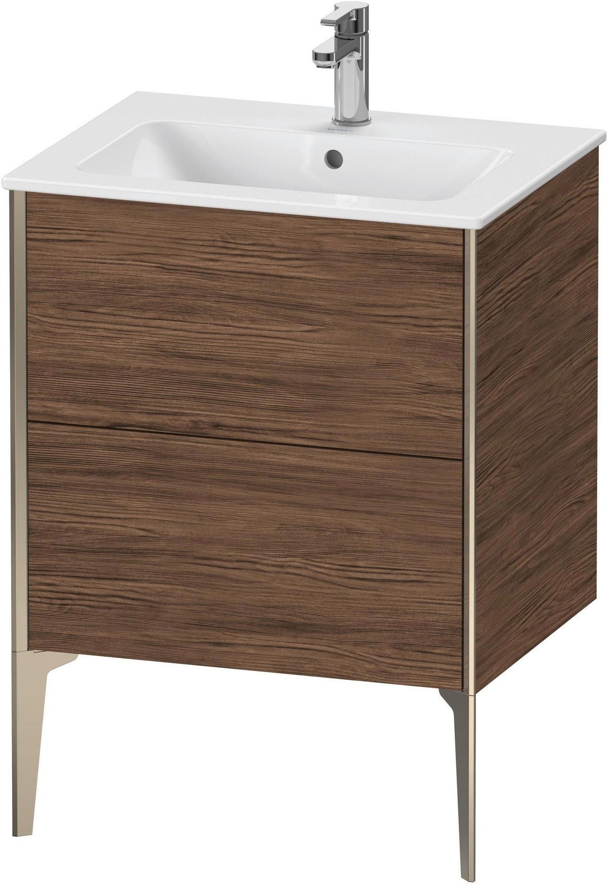 DURAVIT XViu Waschtischunterbau bodenstehend 610 mm, 2 Auszüge, weiß matt – Tip-On & Soft-Close