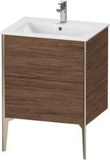 DURAVIT XViu Waschtischunterbau bodenstehend 610 mm, 2 Auszüge, weiß matt – Tip-On & Soft-Close