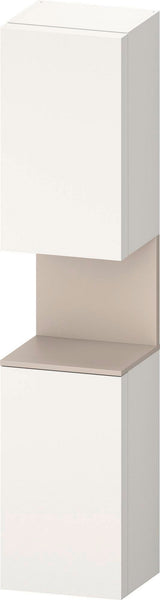 DURAVIT Qatego Hochschrank 400 mm, 2 Türen, weiß Hochglanz, Eiche Schw. Matt