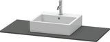 Duravit Konsole XSquare Betongrau Matt 1200 mm mit Ausschnitt für Waschschüssel