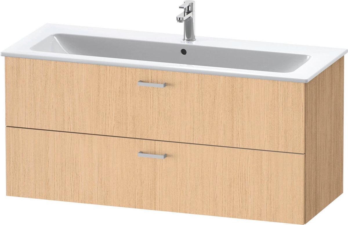 Duravit XBase Waschtischunterbau wandhängend 600 mm, 2 Schubkästen, weiß matt, Soft-Close