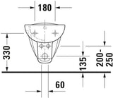 Duravit Wand-Bidet D-Code 545 mm mit Überlauf, Hahnlochbank und 1 Hahnloch, weiß