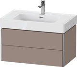 DURAVIT XSquare Waschtischunterbau 784 mm Taupe mit 2 Schubkästen und Tip-on Technik