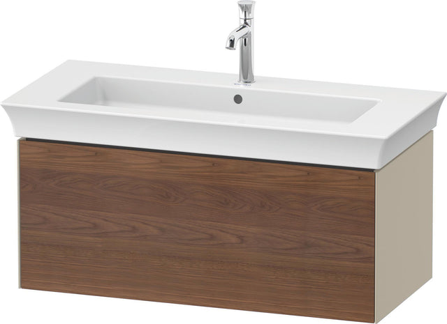 DURAVIT White Tulip Waschtischunterbau 984 mm, 1 Auszug, Nussbaum/Taupe Hochglanz