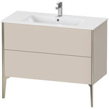 Duravit Waschtischunterbau XVIU 1010x834x480mm 2 Auszüge Nussbaum Mitte