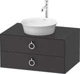 DURAVIT White Tulip Waschtischunterbau 800 mm, 2 Schubkästen, LED, Philippe Starck, weiß seidenmatt