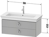 DURAVIT White Tulip Waschtischunterbau wandhängend 984 mm Nussbaum Taupe mit 2 Schubkästen