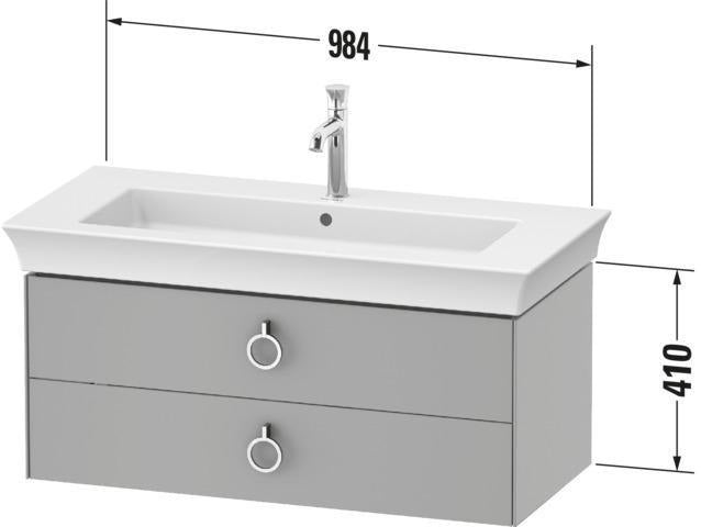 DURAVIT White Tulip Waschtischunterbau wandhängend 984 mm mit 2 Schubkästen und Innenbeleuchtung