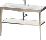 DURAVIT XViu c-bonded Waschtischset 1200 mm in Schwarz Matt mit Metallkonsole und apricot pearl Hochglanz