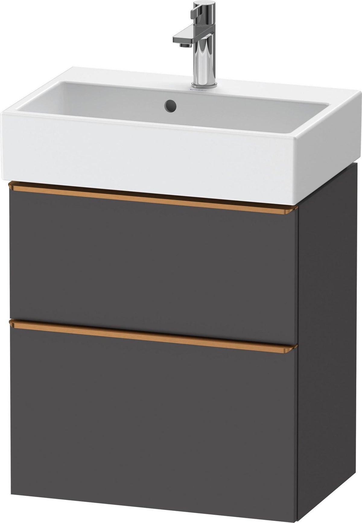 DURAVIT D-Neo Waschtischunterbau wandhängend Eiche Schwarz 584 mm mit Auszug und Schubkasten