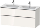 Duravit D-Neo Waschtischunterbau 1280 mm betongrau matt – wandhängend, 1 Auszug, Bronze Griff
