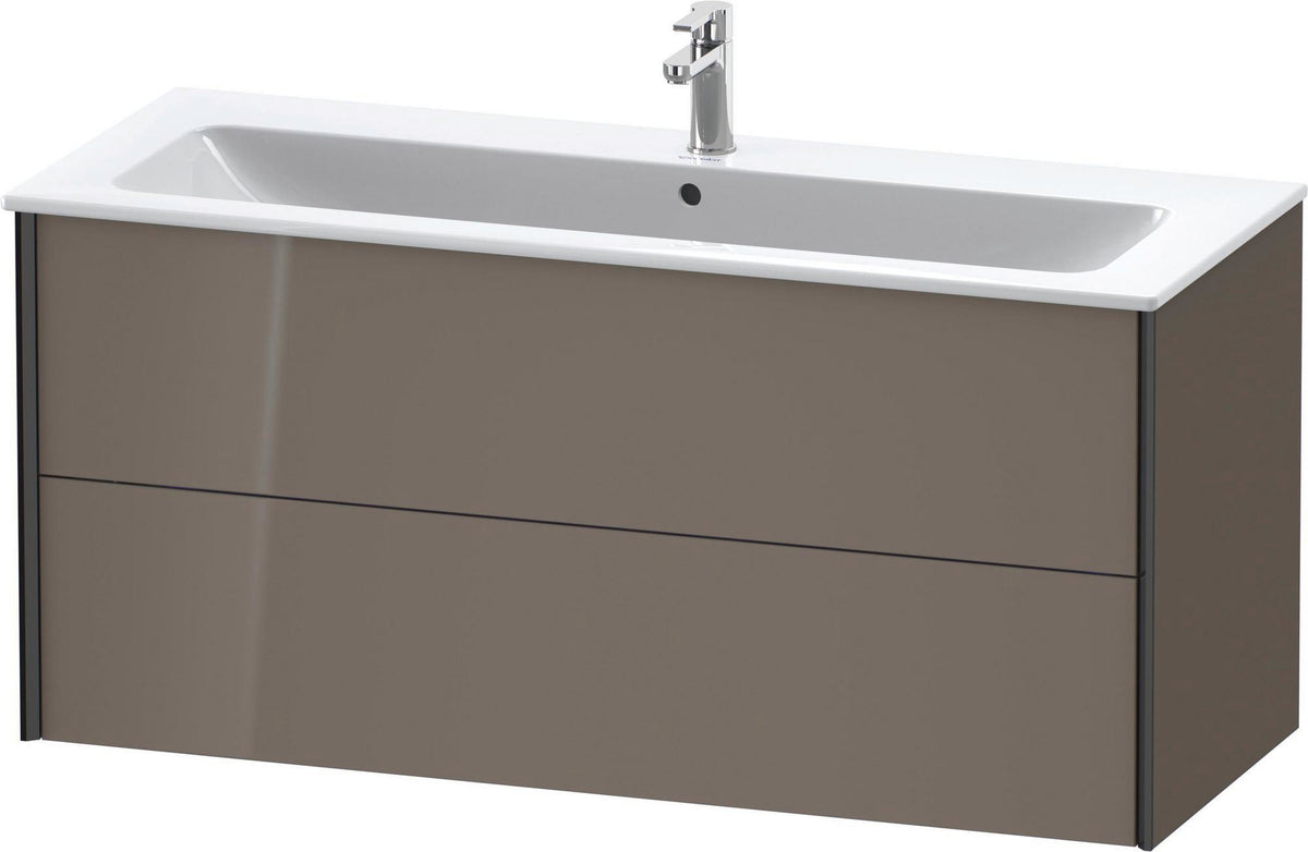 Duravit XViu Waschtischunterbau wandhängend 1210 mm, 2 Schubkästen, champagner matt/weiß matt