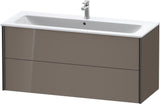 Duravit XViu Waschtischunterbau wandhängend 1210 mm, 2 Schubkästen, champagner matt/weiß matt