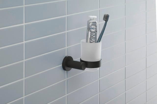 DURAVIT D-Code Glashalter Glas rechts Chrom – Wandmontage Zahnputzbecher mit Befestigungsmaterial