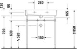 DURAVIT Waschtisch Vero 700 mm mit Überlauf und 1 Hahnloch in Weiß