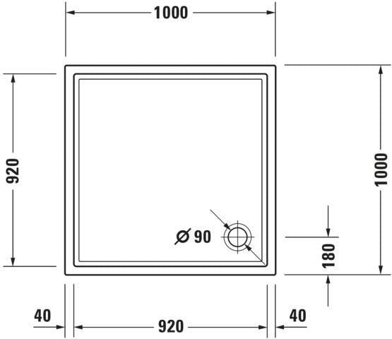 Duravit Starck Slimline Duschwanne 800x800x45 mm Weiß Sanitäracryl quadratisch