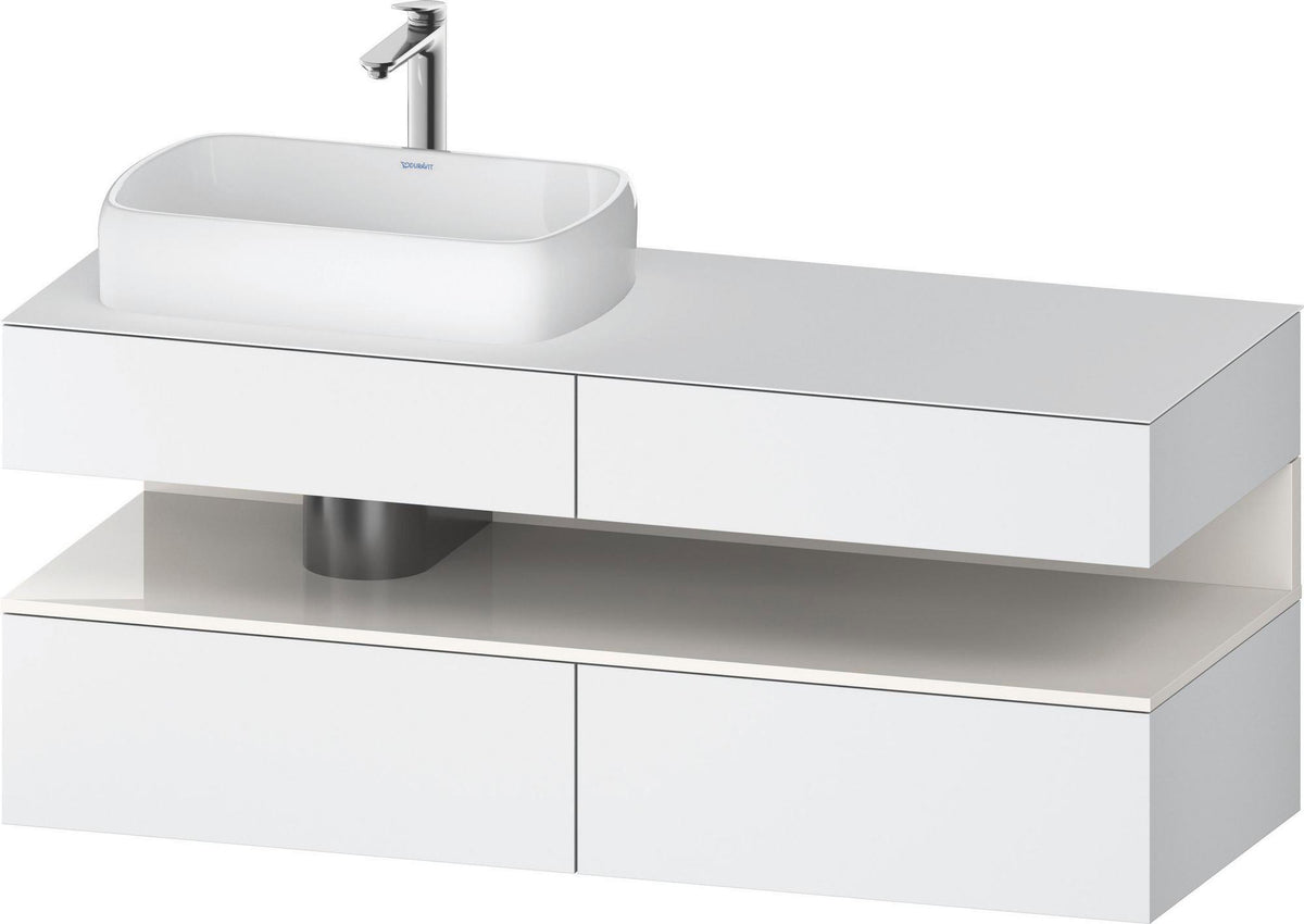 DURAVIT Qatego Studio F. A. Porsche Konsolenwaschtischunterbau 1400 mm Weiß Matt mit LED-Nischenbeleuchtung