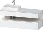 weiß matt / Nische weiß hochglanz, mit Siphonausschnitt und Schürze / weiß