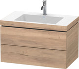 DURAVIT L-Cube c-bonded Waschtischset 800x480x500 mm Eiche Marmoriert mit 2 Schubkästen