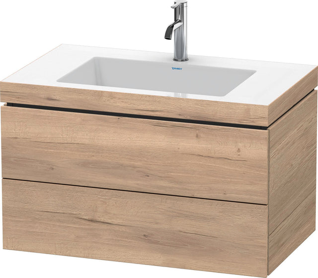 DURAVIT L-Cube c-bonded Waschtischset 800x480x500 mm Eiche Marmoriert mit 2 Schubkästen