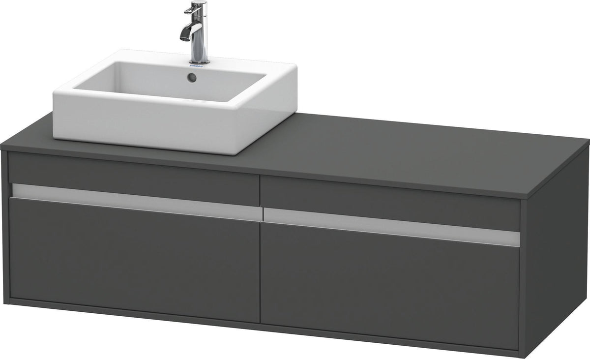 Duravit Ketho Waschtischunterbau wandhängend 1400 mm, 2 Auszüge, weiß matt, Becken links