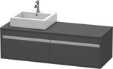 Duravit Ketho Waschtischunterbau wandhängend 1400 mm, 2 Auszüge, weiß matt, Becken links