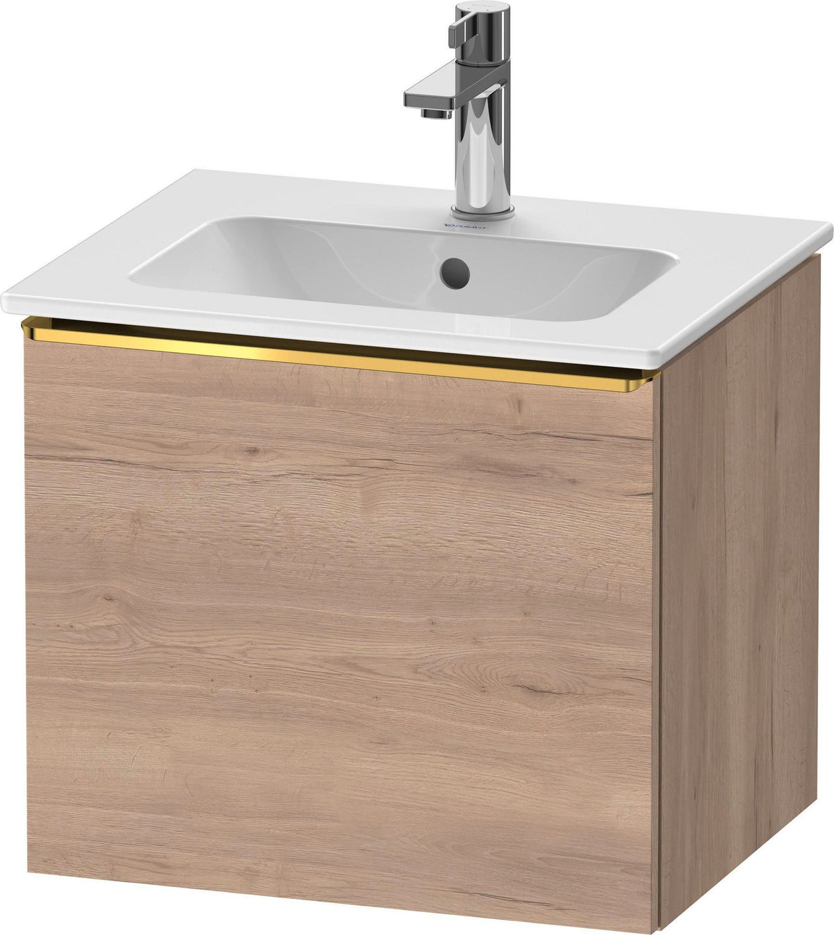 DURAVIT D-Neo Waschtischunterbau 510 mm Eiche Schwarz Matt mit Bronze Griff