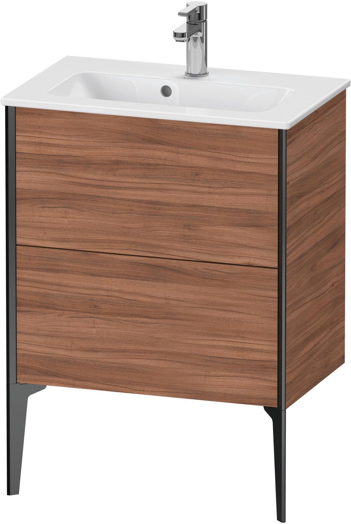 Duravit XViu Waschtischunterbau bodenstehend 610 mm, 2 Auszüge, champagner matt/weiß matt