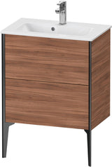 Duravit XViu Waschtischunterbau bodenstehend 610 mm, 2 Auszüge, champagner matt/weiß matt