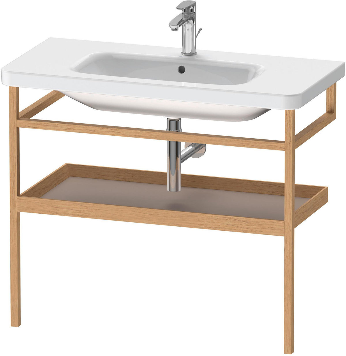 DURAVIT DuraStyle Möbel-Accessoire mit Ablage & Handtuchhalter 440x940x805 mm Weiß Matt/Eiche Massiv