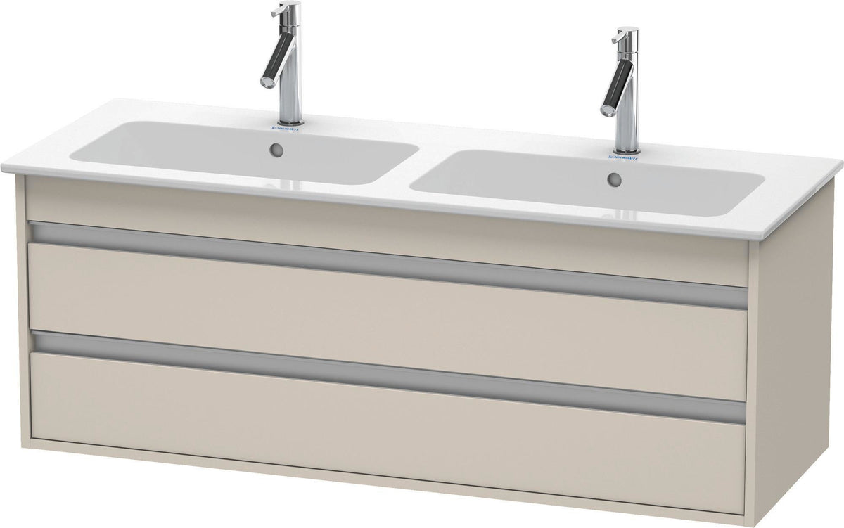DURAVIT Ketho Waschtischunterbau 1270 mm betongrau matt mit 2 Schubkästen und Soft-Close
