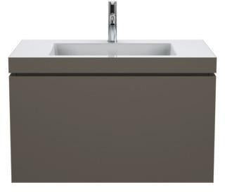 Duravit L-Cube c-bonded Waschtischset 800 mm mit Vero Air Waschtisch, 1 Auszug, Schwarz Hochglanz