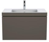 Duravit L-Cube c-bonded Waschtischset 800 mm mit Vero Air Waschtisch, 1 Auszug, Schwarz Hochglanz