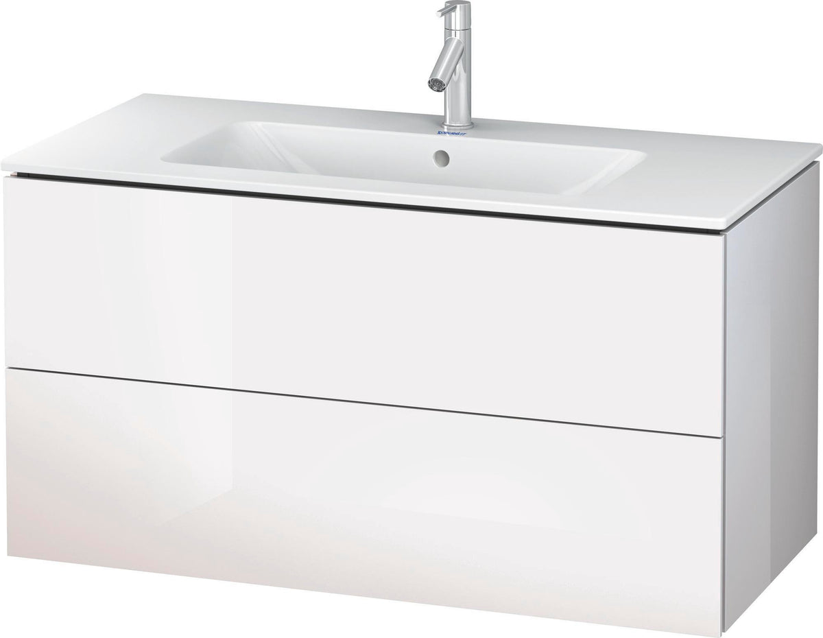 Duravit L-Cube Waschtischunterbau 1020 mm taupe matt – wandhängend, 2 Schubkästen, Tip-On