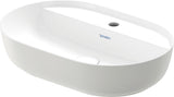 DURAVIT Aufsatzbecken Luv 600 mm weiß mit Hahnlochbank und Halbsäule, ohne Überlauf