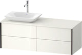 Duravit XVIU Waschtischunterbau 1400 mm Champagner Matt mit Konsolenplatte und 4 Schubkästen