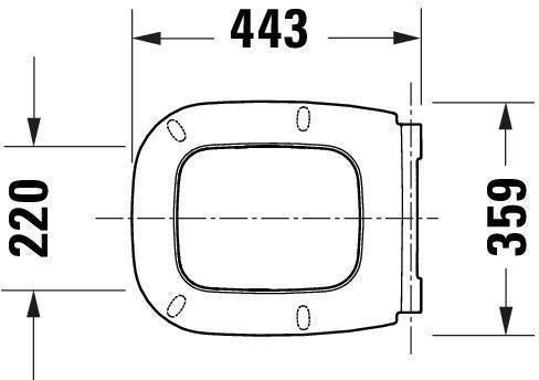 DURAVIT Univavo WC-Sitz eckig tief 443 mm weiß mit Absenkautomatik und Edelstahl-Scharnieren