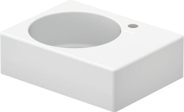 Duravit Design Classics Waschtisch 615 mm, Becken links, mit Überlauf und Hahnlochbank