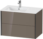flannel grey hochglanz / Mitteldichte Faserplatte (MDF) / 2Schubk.,schwarz matt/flan.grey