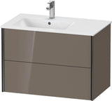 Duravit XViu Waschtischunterbau 810 mm wandhängend mit 2 Schubkästen, weiß matt, für Waschtisch links