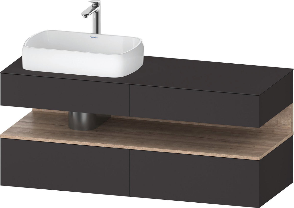 DURAVIT Qatego Studio F. A. Porsche Konsolenwaschtischunterbau 1400 mm Weiß Matt mit LED-Nischenbeleuchtung