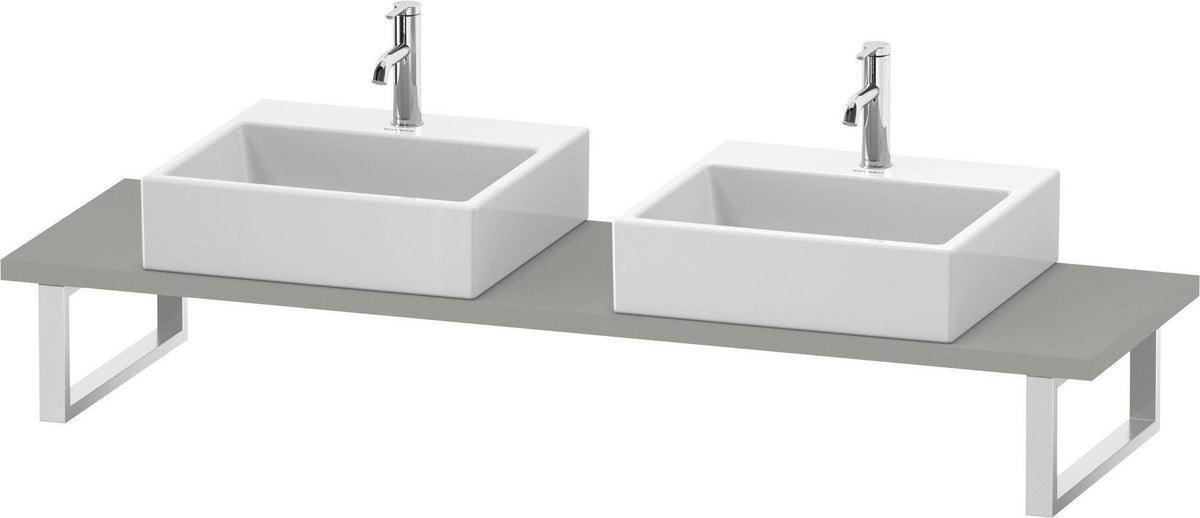 Duravit L-Cube Konsole variabel, 480 mm tief, weiß matt, mit 2 Waschschüssel-Aussparungen