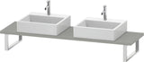 Duravit L-Cube Konsole variabel, 480 mm tief, weiß matt, mit 2 Waschschüssel-Aussparungen