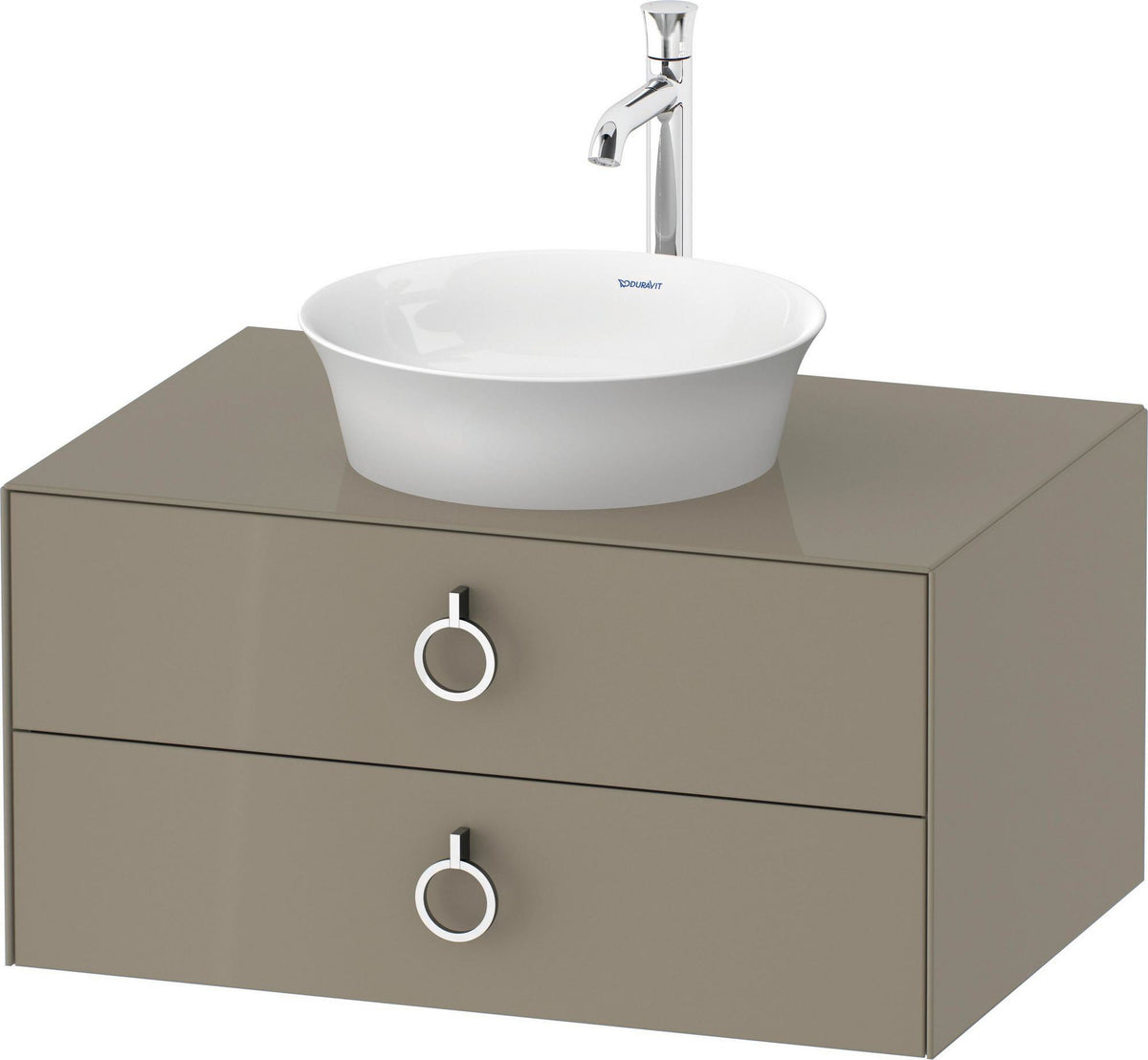 DURAVIT White Tulip Waschtischunterbau 800 mm, 2 Schubkästen, LED, Philippe Starck, weiß seidenmatt