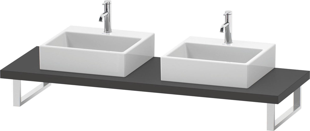 DURAVIT L-Cube Konsole variabel 45 mm weiß matt mit 2 Ausschnitten, 550 mm tief