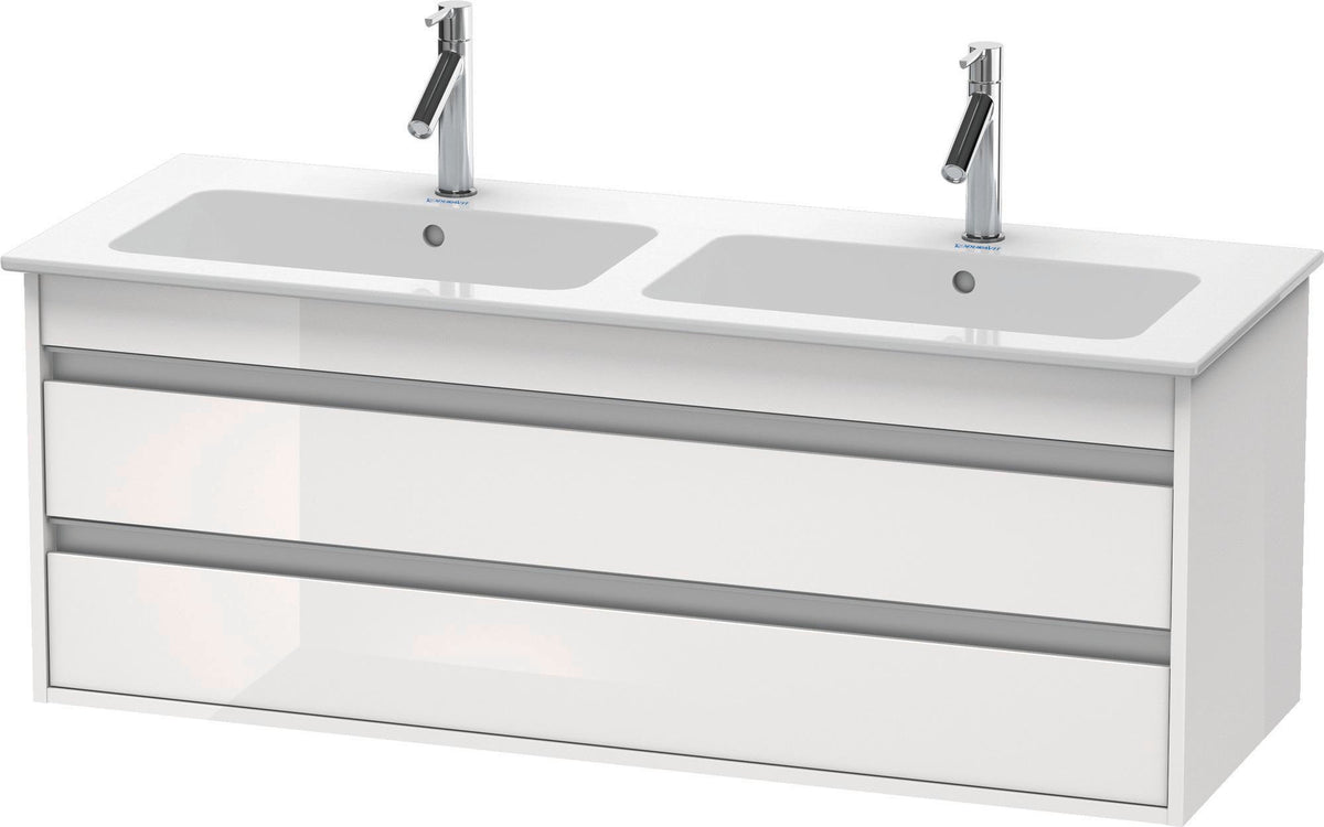 Duravit Ketho Waschtischunterbau 1270 mm, 2 Schubkästen, Weiß Matt, wandhängend, ME by Starck